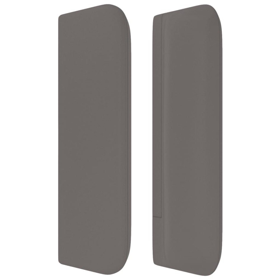 Cabecero de cuero sintético gris 203x16x78/88