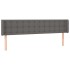 Cabecero de cuero sintético gris 163x16x78/88