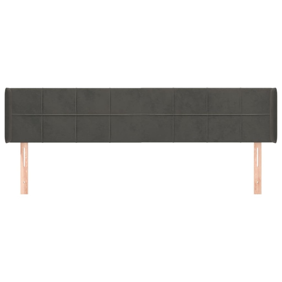 Cabecero de terciopelo gris oscuro 203x16x78/88