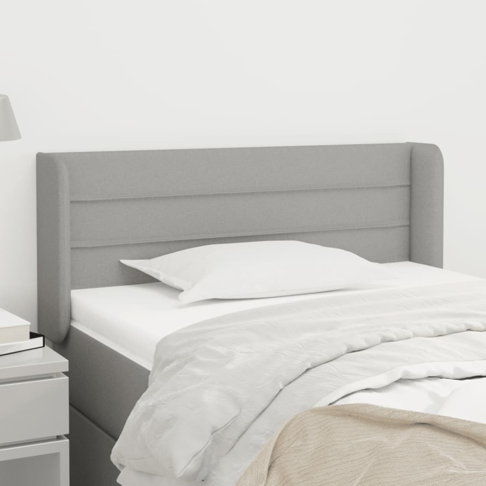 Cabecero de tela gris claro 83x16x78/88