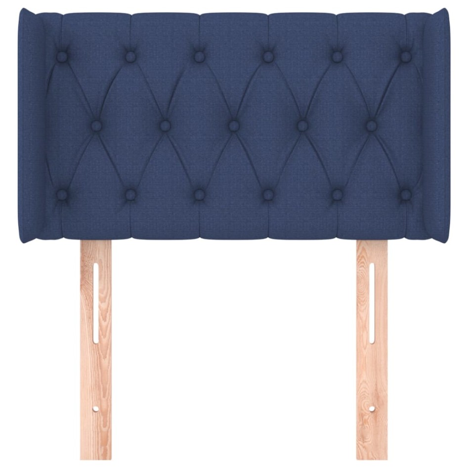 Cabecero de tela azul 83x16x78/88