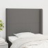 Cabecero con orejas de tela gris oscuro 103x16x118/128