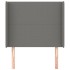 Cabecero con orejas de tela gris oscuro 103x16x118/128