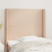 Cabecero con orejas cuero sintético capuchino 83x16x118/128 cm