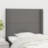 Cabecero con orejas de tela gris oscuro 103x16x118/128