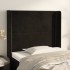Cabecero con orejas de terciopelo negro 103x16x118/128