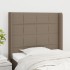 Cabecero con orejas de tela gris taupe 103x16x118/128