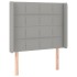 Cabecero con orejas de tela gris claro 93x16x118/128