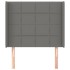 Cabecero con orejas de tela gris oscuro 83x16x118/128