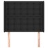 Cabecero con orejas de cuero sintético negro 93x16x118/128