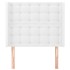 Cabecero con orejas de cuero sintético blanco 83x16x118/128