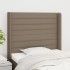 Cabecero con orejas de tela gris taupe 83x16x118/128
