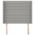 Cabecero con orejas de tela gris claro 93x16x118/128