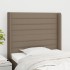Cabecero con orejas de tela gris taupe 103x16x118/128