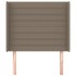 Cabecero con orejas de tela gris taupe 103x16x118/128