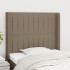 Cabecero con orejas de tela gris taupe 83x16x118/128