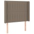 Cabecero con orejas de tela gris taupe 83x16x118/128