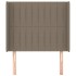 Cabecero con orejas de tela gris taupe 83x16x118/128