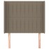 Cabecero con orejas de tela gris taupe 93x16x118/128