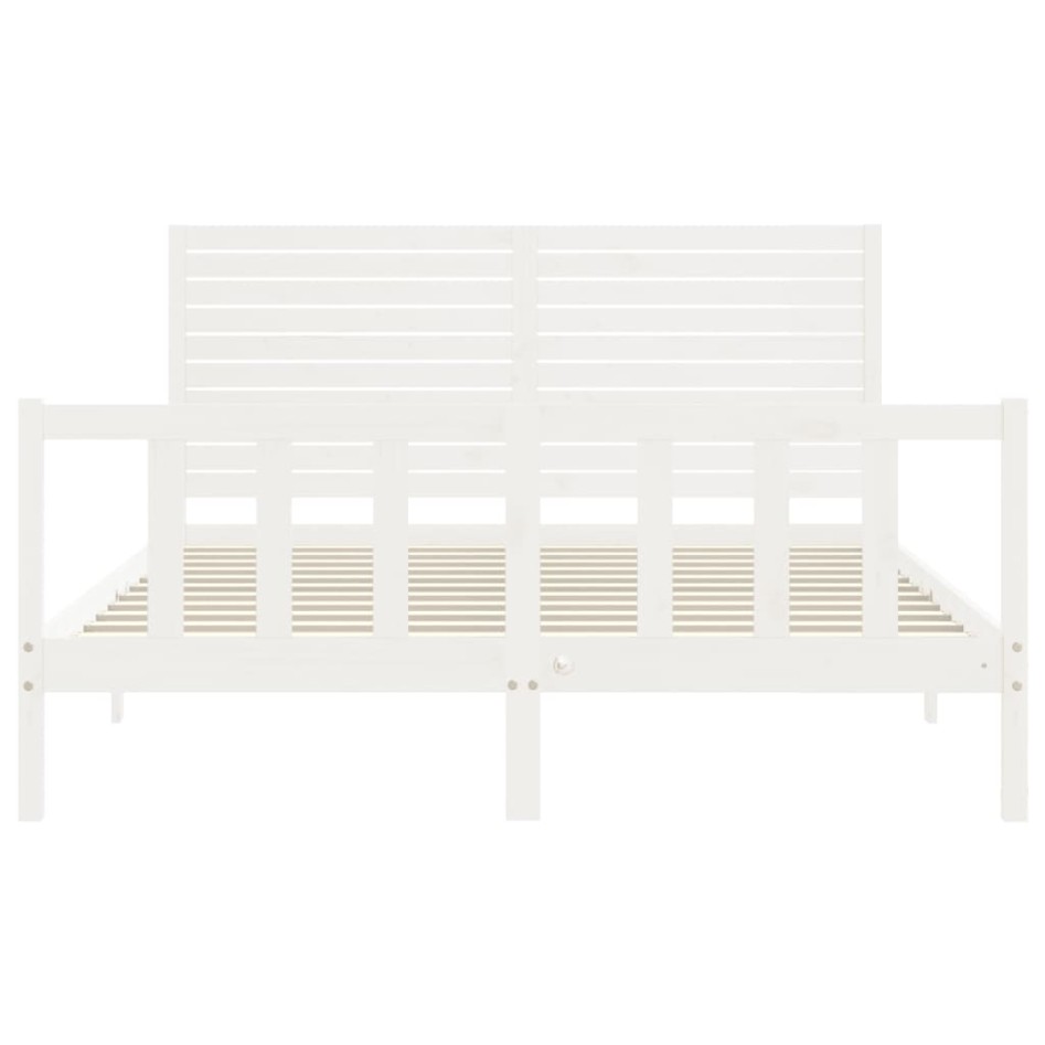 Estructura de cama matrimonio con cabecero madera maciza