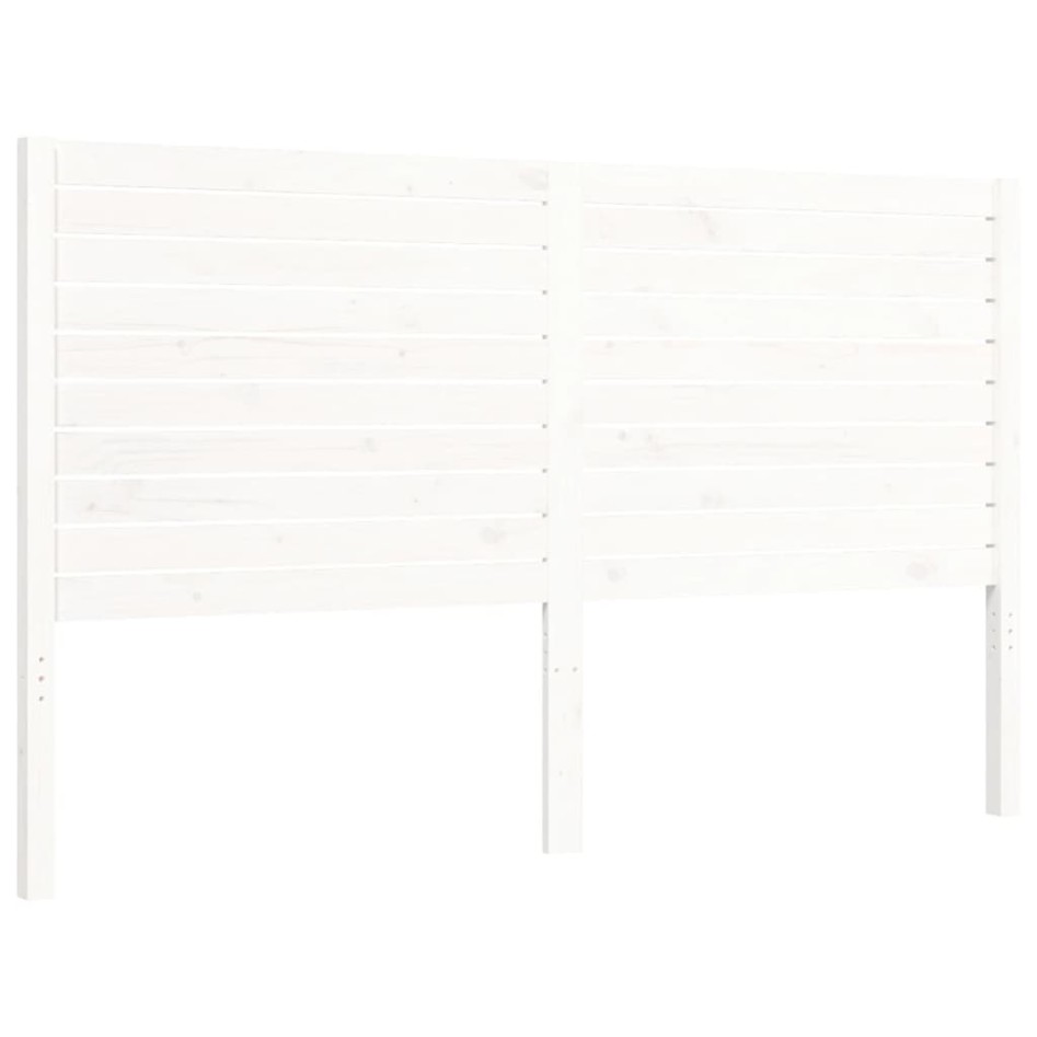 Estructura de cama matrimonio con cabecero madera maciza