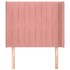 Cabecero con orejas de terciopelo rosa 93x16x118/128