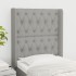 Cabecero con orejas de tela gris claro 83x16x118/128