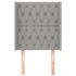 Cabecero con orejas de tela gris claro 83x16x118/128
