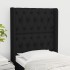 Cabecero con orejas de tela negro 83x16x118/128