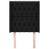 Cabecero con orejas de tela negro 83x16x118/128