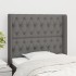 Cabecero con orejas de tela gris oscuro 93x16x118/128