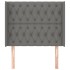 Cabecero con orejas de tela gris oscuro 93x16x118/128