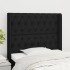 Cabecero con orejas de tela negro 103x16x118/128
