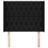 Cabecero con orejas de tela negro 103x16x118/128