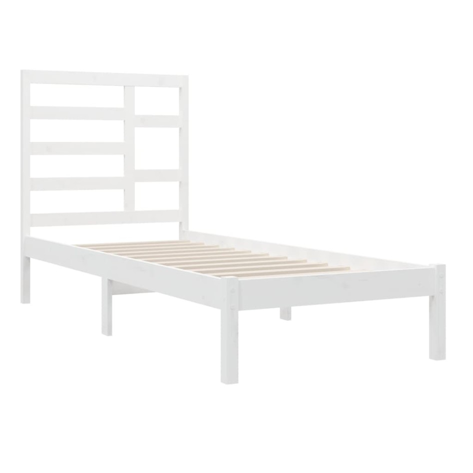 Estructura cama individual sin colchón madera blanco 90x190