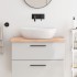 Encimera de baño madera maciza sin tratar 80x50x(2-4)