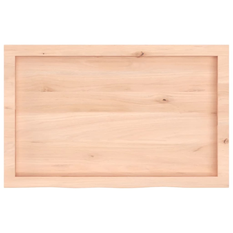 Encimera de baño madera maciza sin tratar 80x50x(2-4)