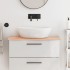 Encimera de baño madera maciza tratada marrón claro 80x40x2