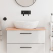 Encimera de baño madera maciza tratada marrón claro 80x40x2 cm