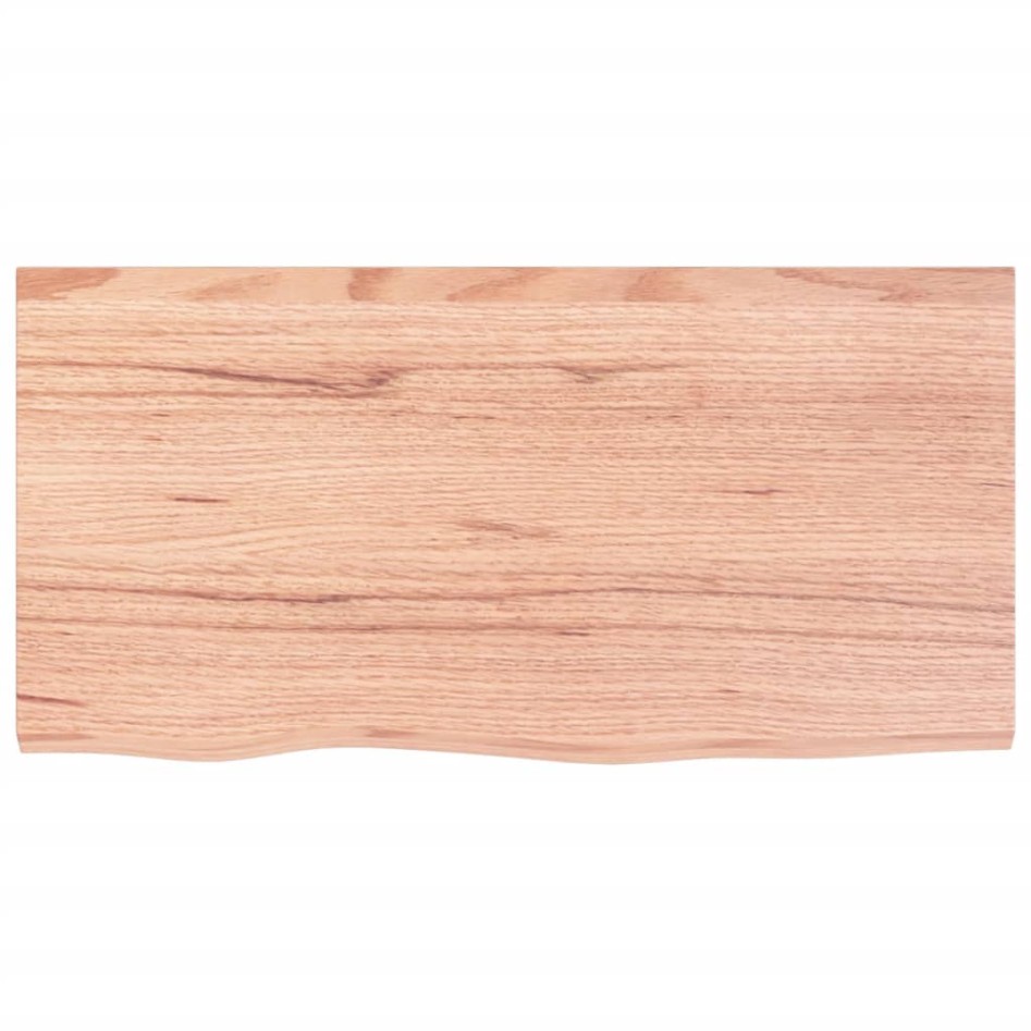 Encimera de baño madera maciza tratada marrón claro 80x40x2