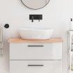 Encimera baño madera maciza tratada marrón claro 80x30x(2-4) cm