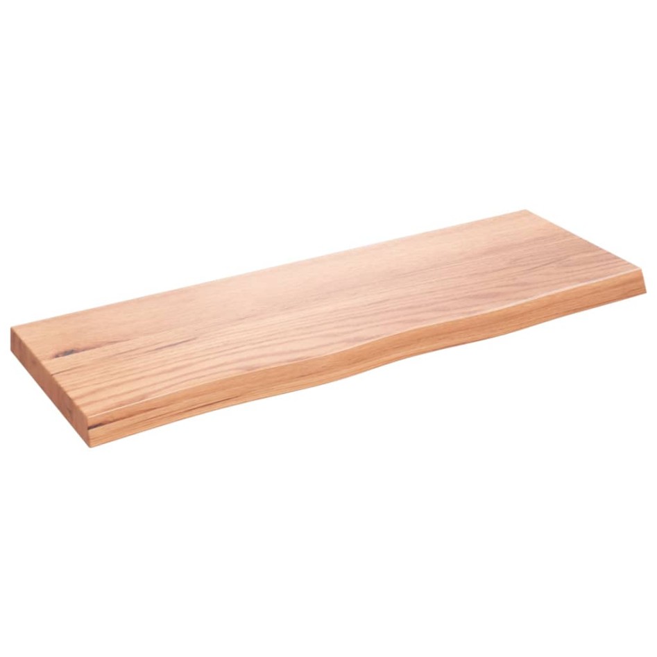 Encimera baño madera maciza tratada marrón claro 80x30x(2-4)