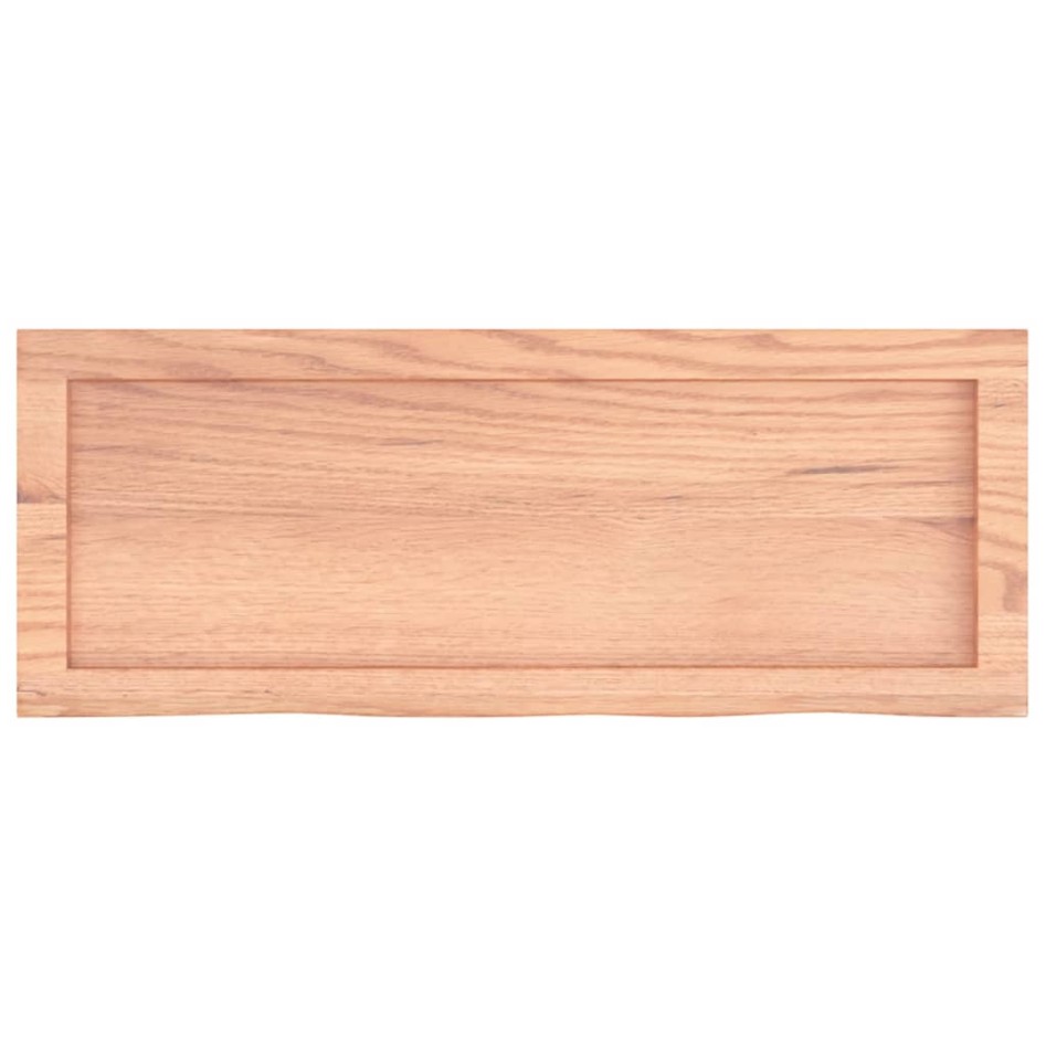 Encimera baño madera maciza tratada marrón claro 80x30x(2-4)