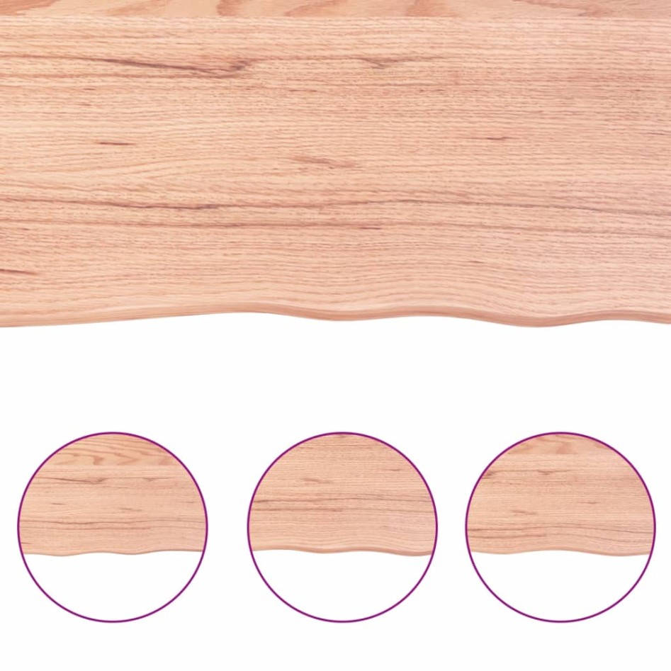 Encimera baño madera maciza tratada marrón claro 80x30x(2-4)
