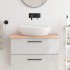 Encimera de baño madera maciza sin tratar 80x60x2