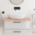 Encimera baño madera maciza tratada marrón claro 80x60x(2-4)