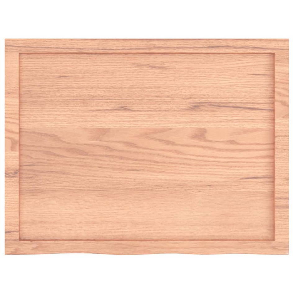 Encimera baño madera maciza tratada marrón claro 80x60x(2-4)