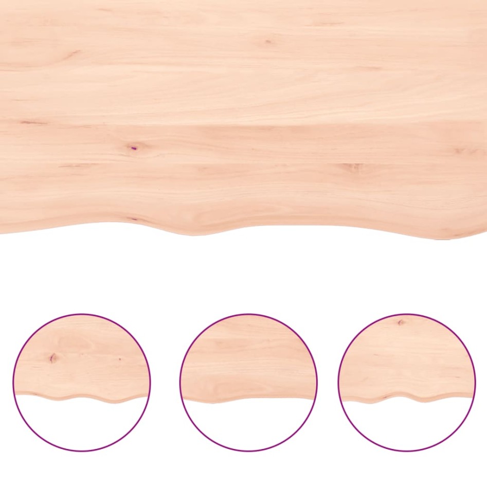 Encimera de baño madera maciza sin tratar 60x50x(2-6)