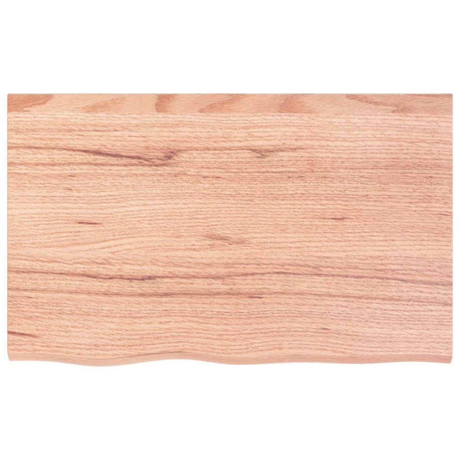 Encimera baño madera maciza tratada marrón claro 80x50x(2-6)