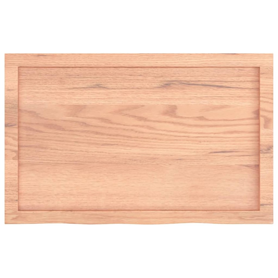 Encimera baño madera maciza tratada marrón claro 80x50x(2-6)